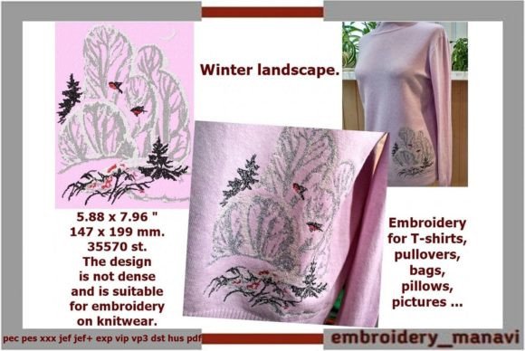 Winter Landscape Embroidery Review for Apparel